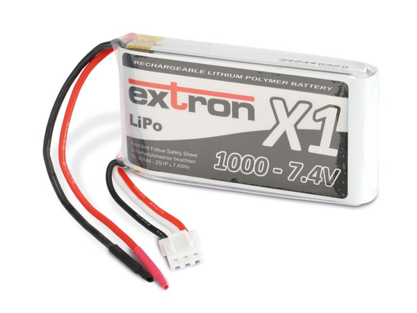 EXTRON Modellbau-Akkupack X1, LiPo, 7,4 V-/1000 mAh - Produktbild 2