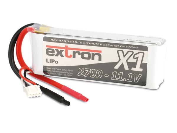 EXTRON Modellbau-Akkupack X1, LiPo, 11,1 V-/2700 mAh