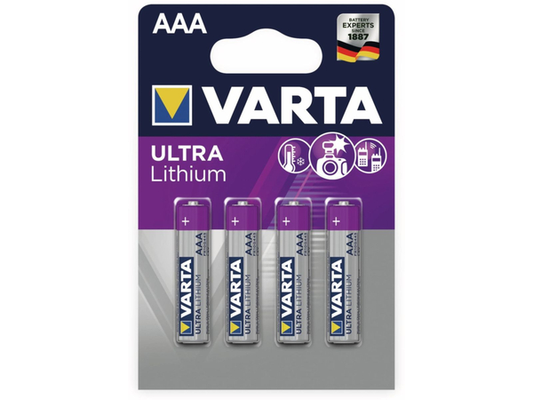 VARTA Micro-Lithiumbatterie ULTRA, 4 Stück