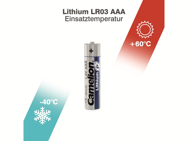CAMELION Micro-Batterie, Lithium, FR03, 2Stück - Produktbild 3