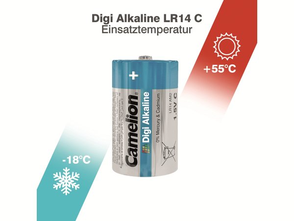 CAMELION Baby-Batterie, Digi-Alkaline, LR14, 2 Stück - Produktbild 3