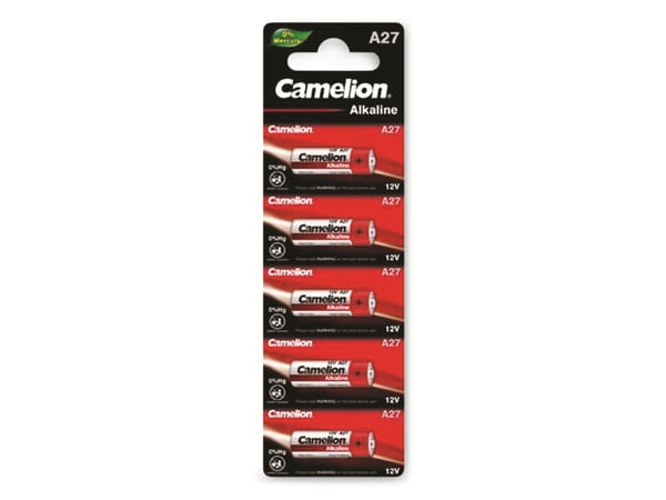CAMELION 12V-Batterie, Plus Alkaline, A27, 5 Stück