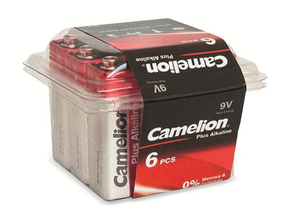 CAMELION 9V-Blockbatterie, Plus Alkaline, 6 Stück