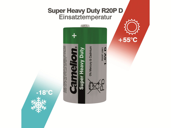 CAMELION Mono-Batterie Super Heavy Duty 2 Stück - Produktbild 3