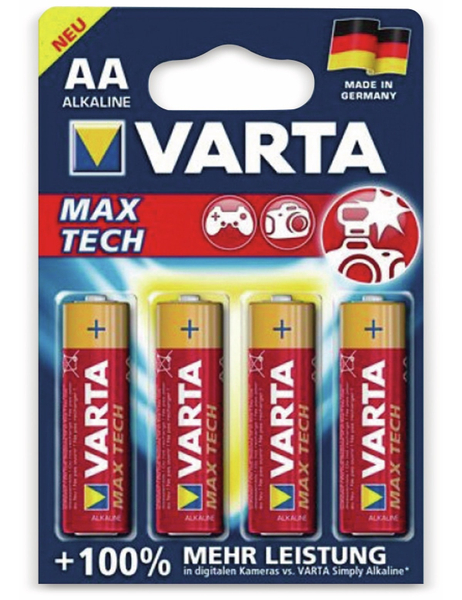 VARTA Mignon-Batterie, LONGLIFE, Max Power, 4St.