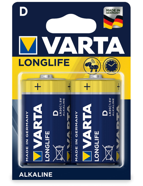 VARTA Mono-Batterie LONGLIFE, 2St.(Blister)