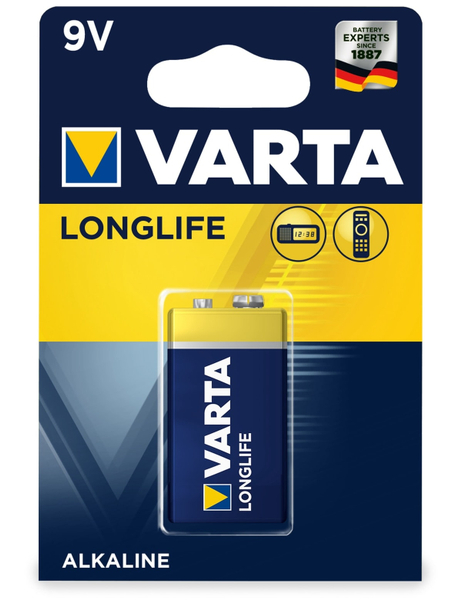 VARTA 9V-Blockbatterie LONGLIFE, 1St.(Blister)