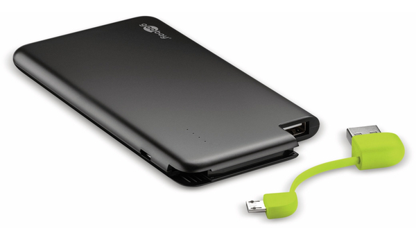 goobay USB Slim Powerbank 64558, 4.000 mAh, schwarz