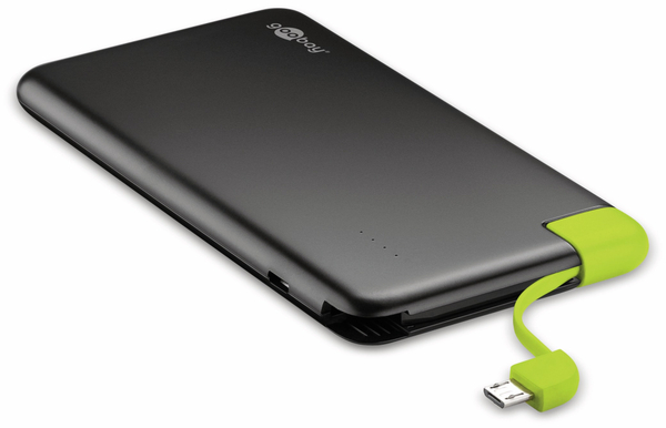 goobay USB Slim Powerbank 64558, 4.000 mAh, schwarz - Produktbild 2