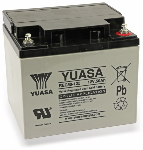 YUASA Blei-Akkumulator REC50-12, 12 V-/50 Ah