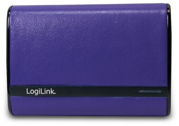 LogiLink USB Powerbank 7800 mA, 2x USB-Port, violett Lederoptik - Produktbild 2