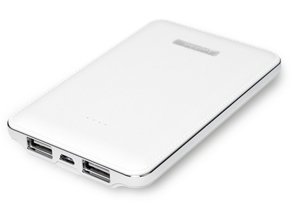 LogiLink USB Powerbank 5000 mA, 2x USB-Port, weiß Lederoptik - Produktbild 2
