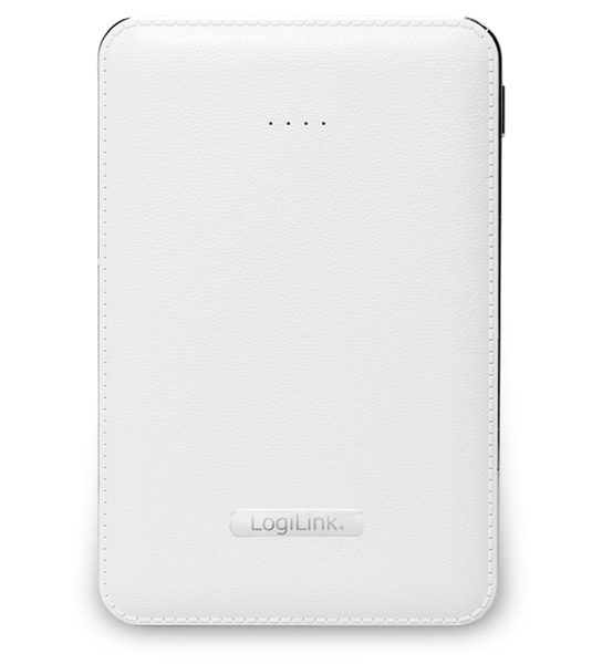 LogiLink USB Powerbank 5000 mA, 2x USB-Port, weiß Lederoptik - Produktbild 3