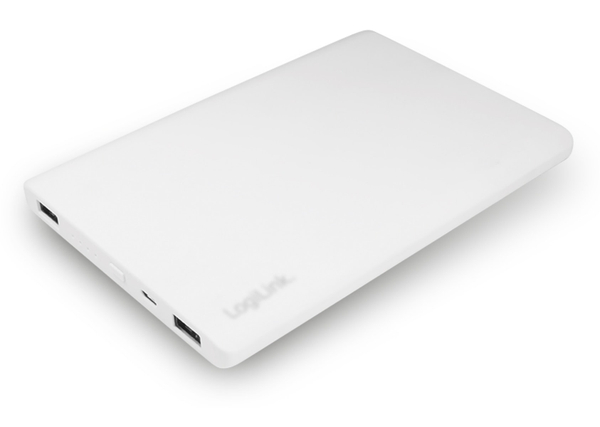 LogiLink USB Powerbank 12000 mA, 2x USB-Port, weiß