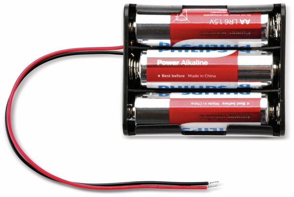 Batteriehalter für 3 Mignon, AA, mit Anschlußkabel - Produktbild 3