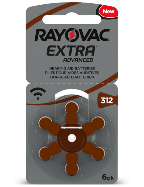 RAYOVAC Hörgeräte-Batterie, EXTRA ADVANCED, Größe 312, 6 Stück