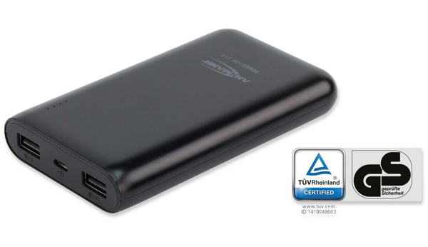 Ansmann USB Powerbank, Pb10.8, 10000mA, schwarz, 2x USB Port - Produktbild 4