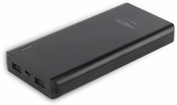 Ansmann USB Powerbank Pb20.8, 20.000 mAh, schwarz, 2x USB Port