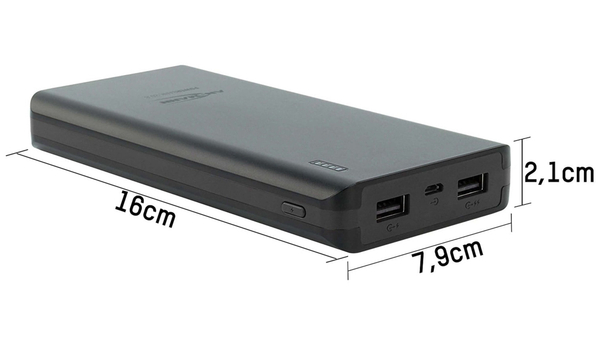 Ansmann USB Powerbank Pb20.8, 20.000 mAh, schwarz, 2x USB Port - Produktbild 3