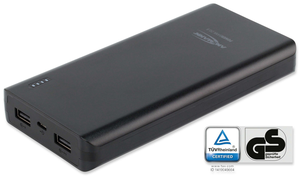 Ansmann USB Powerbank Pb20.8, 20.000 mAh, schwarz, 2x USB Port - Produktbild 4
