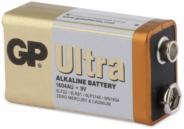 GP 9V-Blockbatterie ULTRA ALKALINE, 1 Stück - Produktbild 2