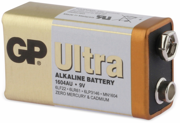 GP 9V-Blockbatterie ULTRA ALKALINE, 1 Stück - Produktbild 3
