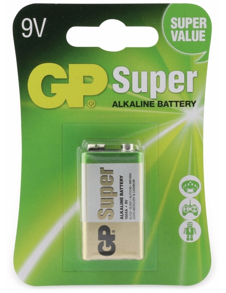 GP 9V-Block-Batterie SUPER Alkaline 1 Stück - Produktbild 4