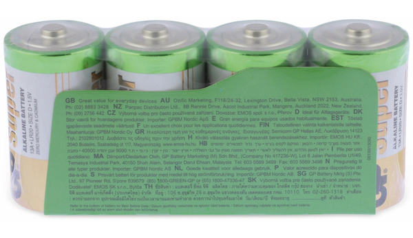 GP Mono-Batterie-Set SUPER Alkaline 4 Stück - Produktbild 6