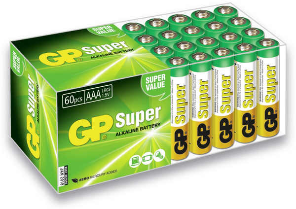 GP Micro-Batterie-Set SUPER Alkaline, 60 Stück