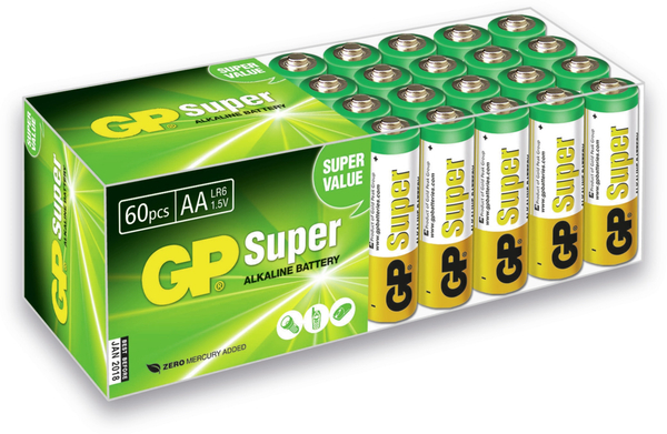 GP Mignon-Batterie-Set SUPER Alkaline, 60 Stück