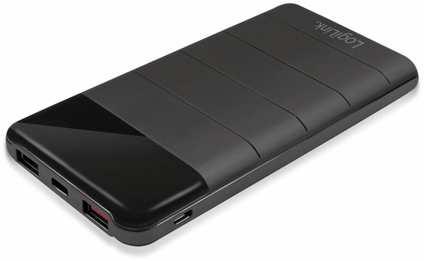 LogiLink USB-Powerbank PA0193, 10000 mAh, 3x USB Ausgang, schwarz - Produktbild 2