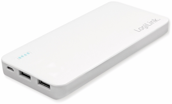 LogiLink USB Powerbank PA0190, 10000 mAh, weiß, 2x USB Ausgang - Produktbild 2