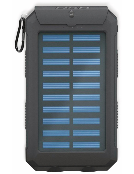 GOOBAY USB Powerbank Outdoor Solar, 8000 mAh, schwarz, 49216 - Produktbild 2