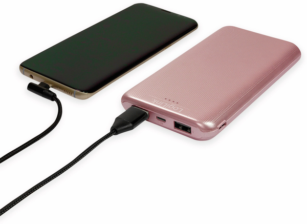 LogiLink USB Powerbank PA0206R, 10000mAh, LiPo, rosegold, 2x USB Ausgang - Produktbild 3