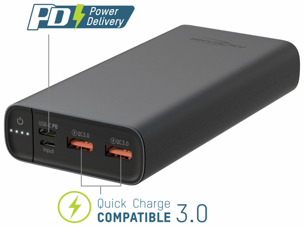 Ansmann USB Powerbank 20 Ah Type-C, 18 W PD, 20.000 mAh - Produktbild 3