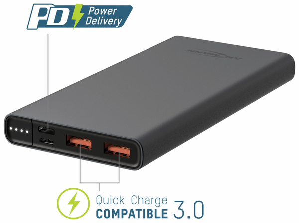 Ansmann USB Powerbank 10 Ah Type-C, 18 W PD, 10.000 mAh - Produktbild 3