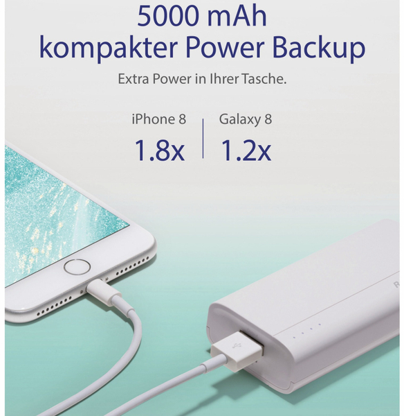 GP USB Powerbank B05A, 5.000 mAh, beige - Produktbild 8