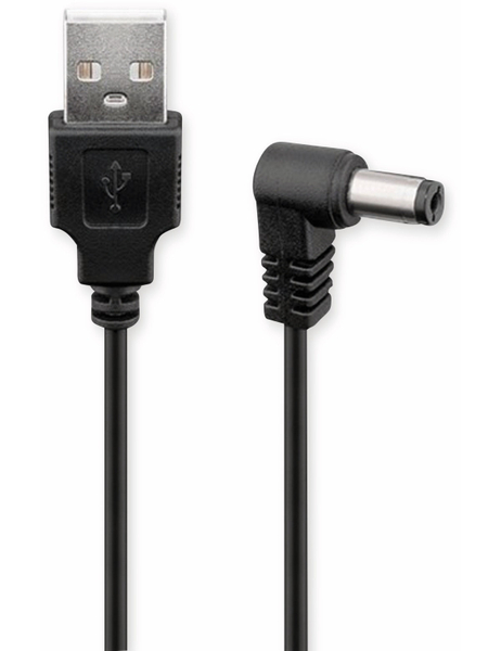 GOOBAY USB-Stromversorgungskabel 55158, zu DC-Geräten, 5,5x2,1 mm, 1 m