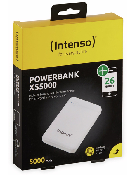 INTENSO USB Powerbank 7313522 XS 5000, 5.000 mAh, weiß - Produktbild 5