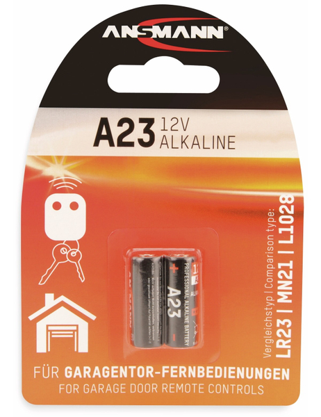 ANSMANN Batterie, Alkaline, A23 / LR23, 12 V, 2 Stück