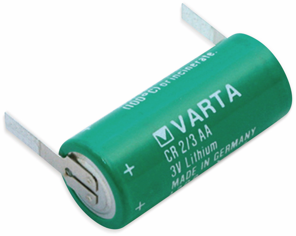 VARTA Lithium-Batterie CR 2/3AA, mit Lötfahnen, 3 V-, 1350 mAh