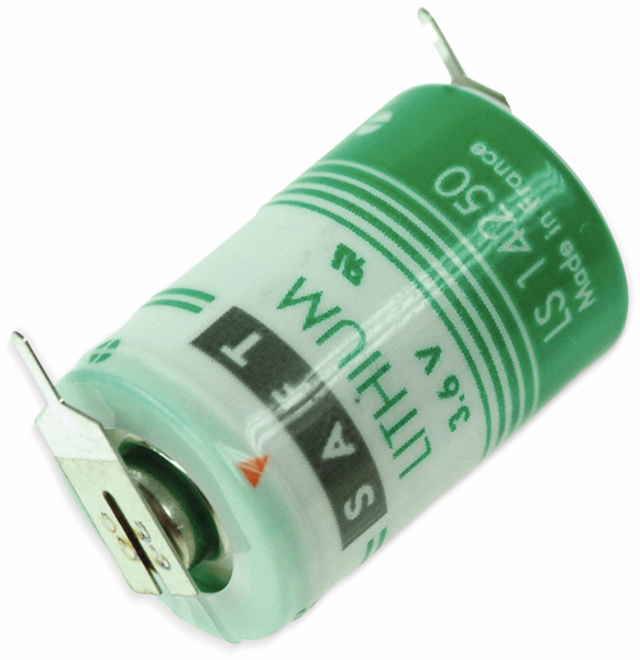 SAFT Lithium-Batterie LS 14250-2PF, 1/2 AA, 1/1 Print +/-, 3,6 V-, 1200 mAh