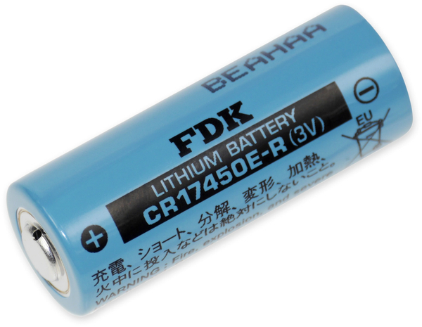 FDK CORPORATION FDK Lithium-Batterie CR 17450ER, A-Hochstromzelle, 3 V-, 2400 mAh