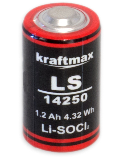 KRAFTMAX Lithium-Batterie LS14250, 1/2 AA-Zelle, 3,6 V-, 1200 mAh