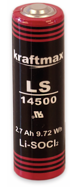 KRAFTMAX Lithium-Batterie LS14500, AA-Zelle, 3,6 V-, 2700 mAh