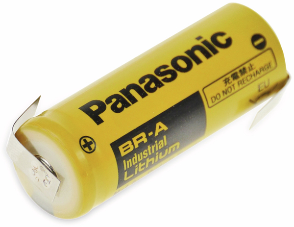 PANASONIC Lithium-Batterie BR-A, mit Z-Lötfahne 3 V-, 1800 mAh