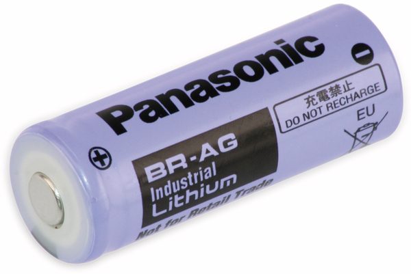 PANASONIC Lithium-Batterie BR-AG, A-Zelle, 3 V-, 2200 mAh