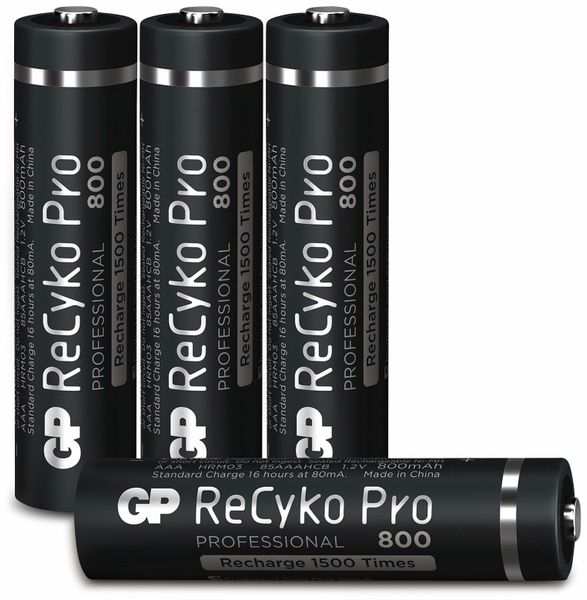 GP NiMH-Micro-Akku ReCyko+ Pro, 800 mAh, 4 Stück