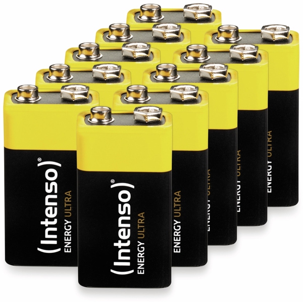 INTENSO 9V-Blockbatterie Energy Ultra, 6LR61, E-Block, 10er-Set