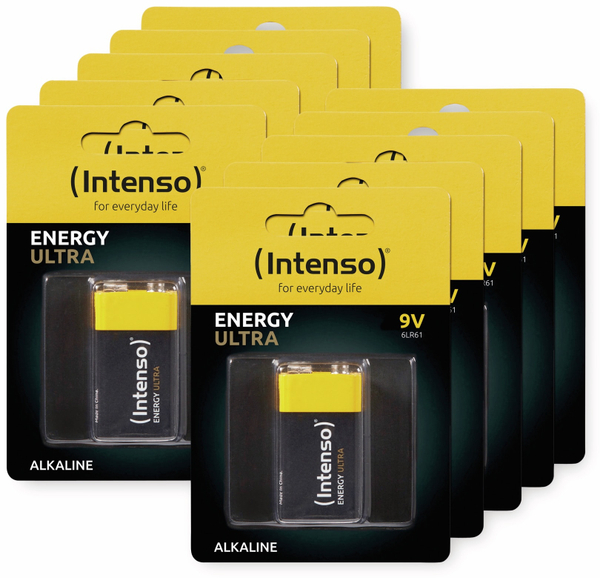 INTENSO 9V-Blockbatterie Energy Ultra, 6LR61, E-Block, 10er-Set - Produktbild 2